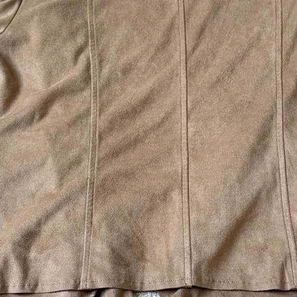 Liverpool Women's Tan Brown Blazer Drapey Jacket Size Large 12-14 Faux Suede - Picture 12 of 12